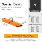 Χαμηλού Κόστους Καλώδια κινητού τηλεφώνου-Καλώδιο φόρτισης υψηλής ισχύος 240w τύπου C με βάση στήριξης, σχεδιασμός 2 σε 1 για φόρτιση &amp;Προβολή hands-free, γρήγορη μεταφορά 480mbps, υλικό υγρής σιλικόνης, κέλυφος από κράμα ψευδαργύρου,