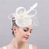 tanie fascynatory-Fascynatorzy Sinamay Ślub Urodziny Zabytkowe Śłodkie Retro Z Tiul Winieta Nakrycia Głowy