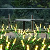 abordables Luces de camino y linternas-2 luces solares de exterior con forma de estaca de burbujas de 10 cabezas, impermeables, con LED oscilantes para jardín, patio, césped, camino, villa, fiesta, cumpleaños, vacaciones e iluminación de