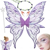 abordables Accessoires et plus-Médiéval Renaissance Ailes Accessoires Ear Cuffs Elfe Fée Papillon Déguisement Femmes Fantaisie Halloween Carnaval Performance LARP Foire de la Renaissance Adulte Plus d'accessoires