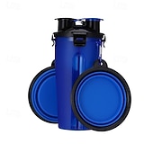 economico Ciotole e Bottiglie da Viaggio-Set composto da 1 tazza per acqua/cibo + 2 ciotole pieghevoli. Borraccia da viaggio per cani con ciotola pieghevole, contenitore per cibo per animali domestici 2 in 1 con ciotola pieghevole. Ciotola