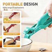 cheap Household Appliances-2pcs Heavy-Duty Anti-Scald Clips, Non-Slip Kitchen Bowl/Pot/Tray Clips for Oven,Grill - One-Handed Operation,with Non-Slip Base