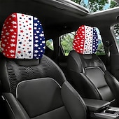 abordables 250º Aniversario-2 fundas para reposacabezas de coche con diseño de bandera estadounidense, con estampado de estrellas y rayas rojas, blancas y azules, ajuste universal, fácil de limpiar, suave y cómoda, ideal para