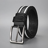 billiga Herrbälten-Herr Bälte Justerbara Läder Legering Streetwear Nutida Fritid Färgblock Blå Svart Dagligen Företag Formell Midjebälte