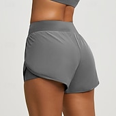 abordables Pantalones cortos deportivos-Mujer Bermudas Chinos Pantalón corto Ropa de calle Casual Corto Media cintura Color sólido Cintura elástica Confortable Transpirable Elástico Diario Exterior Gimnasia Violeta Azul marinero Gris