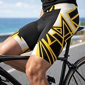 cheap Cycling Shorts-Men's Geometric Cycling Road Shorts Cycling Shorts Bike Shorts Bike Shorts Bottoms Slim Fit Sports 3D Pad Quick Dry Sweat wicking Breathable Yellow Blue Clothing Apparel Bike Wear