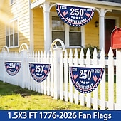 olcso 250. évforduló-2 darab USA 250. évfordulós zászló 1,5X3 FT 1776-2026 szurkolói zászlók patriotikus csillagok kültéri díszek frontajtóra teraszra üdvözlő háttér fém grommetekkel