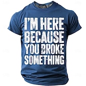  Hombre Argot divertido Camiseta Manga Corta Camiseta Impresión 3D Cuello Barco Camisa Moda Diario Diario Calle Azul Piscina Rojo Verano Primavera Ropa S M L XL XXL XXXL