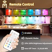 economico Luci del disco-3/6 pezzi luce notturna RGB ricaricabile con telecomando, luce per quadri, 12 modalità di colore per armadio, cucina, bagno, camera da letto, ufficio, illuminazione d'atmosfera