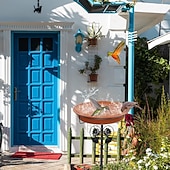 Χαμηλού Κόστους πουλιά στην πίσω αυλή και άγρια ζωή-ανεξάρτητο μπολ birdbaths υπαίθριο, ελεύθερη στάση κήπου μπολ τροφοδοσίας πουλιών με μεταλλικό πάσσαλο, αποσπώμενος διακοσμητικός τροφοδότης σπα για γκαζόν αυλής κήπου αίθριο