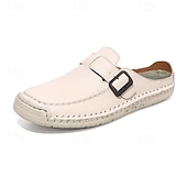 economico Sandali casual-mocassini da uomo con fibbia in similpelle: scarpe slip-on morbide e leggere con suola flessibile, perfette per i viaggi, l'abbigliamento casual quotidiano e il tempo libero estivo