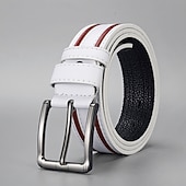 billiga Herrbälten-Herr Bälte Justerbara Läder Legering Streetwear Nutida Fritid Färgblock Blå Svart Dagligen Företag Formell Midjebälte