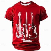  Herre Gitar Morsom Slang T skjorte Kortermet T skjorte 3D-utskrift Crew-hals Skjorte Mote Daglig Daglig Gate Svart Sommer Vår Klær S M L XL XXL XXXL