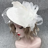 economico Fascinatori-Fascinator Cotone Matrimonio Compleanno Vintage Carino Retrò Con Pizzo Copricapo Copricapo