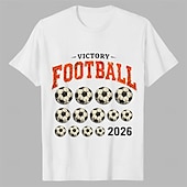 baratos Camisetas de futebol-Partida Mundial de Futebol 2026 Roupa Japonesa/Curta Graphic Tee Vintage Futebol Americano Camiseta para Unisexo Adulto Impressão 3D  para Baile de Máscaras Diário Festa