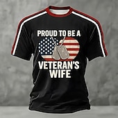  2026. július 4. 250. emléknap Férfiak 3D nyomtatott amerikai zászlós veterán kereknyakú rövid ujjú póló napi utcai