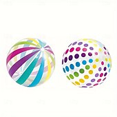 cheap Outdoor Recreation-2PCS Polka Dot Beach Balls Inflatable PVC Water Play Balls with Colorful Stripes for Outdoor Pool, Swimming Pool, Beach Party Decoration and Outdoor Activities