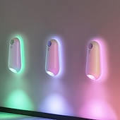 billige Toalettlys-2 stk. smarte bevegelsessensorer for toalett, oppladbare med USB-kabel, vanntette LED-lamper for innendørs bruk, soverom, stue, trapp, gang, entré, omgivelsesbelysning på badet