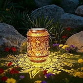 ieftine Lumini de cale și lanterne-Felinar metalic cu proiecție solară pentru exterior, tip colibri, lumină suspendată impermeabilă IP44, lampă LED decorativă pentru grădină, terasă, curte, alee, gazon, verandă, sărbători &amp;cadou de