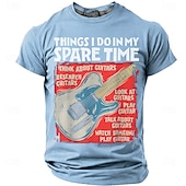 voordelige Muziek &amp; Instrument Grafische T-shirts-Voor heren Grappig jargon T-shirt Korte mouw T-shirt 3D-afdrukken Strakke ronde hals Overhemd Modieus Dagelijks Dagelijks Straat Grapefruitheide Zomer Lente Kleding S M L XL XXL XXXL