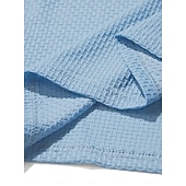 economico Polo classica da uomo-Per uomo Testurizzato Polo a Maglia Waffle Casuale Affari Classico Manica Corta Moda Moderno Tinta unica Testurizzato Bottoni Primavera &amp; Estate Estate Primavera Vestibilità regolare Blu Nero Bianco