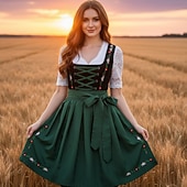 voordelige Vrouwen-Oktoberfest Jurken Dirndl Trachtenkleider hulp in de huishouding Bavarian Duits München Weiden Dames Doek in traditionele stijl Blouse Kleding Schort (50 cm)