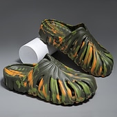 cheap Casual Sandals-Men's Camouflage Slip-On Poolside Shoes – Lightweight, Flexible, Non-Slip, Ideal for Beach Vacation, Resort and Casual Outdoor Wear
