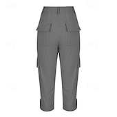 economico Pantaloncini Bermuda-Per donna Pantaloni Cargo Pantaloni capri Chinos Vacanza Streetwear Casual Lunghezza al polpaccio Vita media Semplice Tasca Fascia Elastica Comodo Comodità Inelastico Quotidiano All'aperto Streetwear