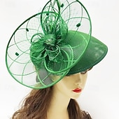 billige Fascinatorer-fascinators Sinamay Bryllup Bursdag Elegant Årgang søt stil Med Perledetaljer Tyll Hodeplagg Hodeplagg
