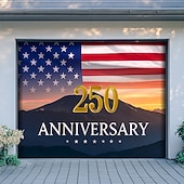 billiga 250:e årsjubileum-4 juli 2026 250-årsminne Tapestry Banners Garage Door Cover Örn Amerikansk flagga 3D-utskrift Modern patriotisk festskjutning Bakgrundsgåva Heminredning
