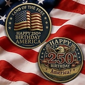 baratos 250º Aniversário dos EUA-Moeda comemorativa do 250º aniversário dos EUA, com a bandeira americana e a majestosa águia, para marcar 250 anos de história. Item para presente.