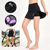 tanie Damskie spodnie, szorty i spódnice-WOSAWE Damskie Jednokolorowe Szosowe Spodenki Rowerowe Spodnie na rower Spódnica na rower Rower Szorty Spódnica Opinający / a Sport Szybkie wysychanie Czarny Odzież Odzież rowerowa Zaawansowane