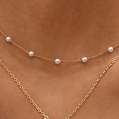 Χαμηλού Κόστους Κολιέ &amp; μενταγιόν-1 τεμ Κρεμαστό For Γυναικεία Μαργαριταρένια Καθημερινά Δρόμος Δώρο Κράμα Κουρελού Ημέρα του Πάντι