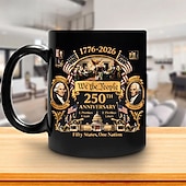 tanie Kubki i filiżanki-Kubek z okazji 250. rocznicy Stanów Zjednoczonych, prezent patriotyczny, ceramiczny kubek do kawy z okazji półpięćsetnej rocznicy, 1776–2026, Ameryka 250, prezent na Dzień Niepodległości dla mężczyzn