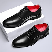 preiswerte Derby Schuhe-Elegante Herrenschuhe aus Kunstleder mit Schnürung, perfekt für formelle Anlässe, Business und Büro.