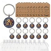  36dílná sada klíčenek na párty k 250. výročí - 12 klíčenek / 12 přáníček / 12 organzových sáčků, 2D plochý design se sochou svobody a orlem, 250 let 1776-2026, ideální jako dárek ke Dni nezávislosti.