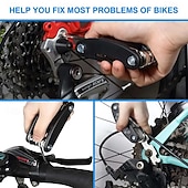 abordables Outillage à main-Kit d'outils de réparation portable 16 en 1 pour vélos, motos et motos : clé hexagonale, tournevis pour pneus et outils de réparation pour écrous et pneus.