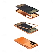 baratos 2026 Samsung Galaxy S26 Série-telefone Capinha Para Samsung Galaxy S26 Ultra Capa traseira Caso de Adsorção Magnética Proteção de corpo inteiro Antichoque Retro Metal