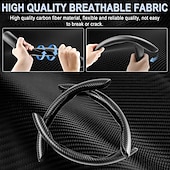 abordables Servicio de Vehículo-Funda antideslizante de silicona y fibra de carbono para volante de coche, ajuste universal, protector de volante segmentado con clip, funda antideslizante para las cuatro estaciones, compatible con