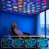 economico luci del proiettore della galassia stella-nuovo bestseller trendy lampada laser a cielo stellato per camera da letto, dormitorio, testiera del letto, proiettore romantico e sognante con effetto increspature d'acqua e proiezione di diamanti, luce USB decorativa per atmosfera, luce notturna a LED