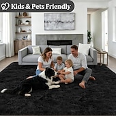 abordables Alfombras-Alfombras para sala de estar y dormitorio: alfombra de pelo largo ultrasuave y mullida, antideslizante, que no suelta pelusa, alfombra grande y mullida para interiores, ideal para habitaciones