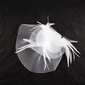 cheap Fascinators-Fascinators Polyester Wedding Birthday Vintage Cute Retro With Feather Headpiece Headwear