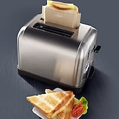 cheap Baking &amp; Pastry Tools-10 Pcs Extra Large Reusable Toaster Bags, Heat Resistant Toaster Bags for Grilled Cheese Sandwiches works on Toaster, Ovens, Washable Toast Bags for Toast Sandwich Panini Snacks