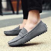economico Mocassini casual-Per uomo Vintage Casual Quotidiano Camoscio Confortevole Traspirante Mocassino Giallo Chiaro Grigio scuro Vinaccia Estate Primavera Autunno