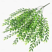 levne Umělé rostliny a zeleň-8 kusů umělé vrby, UV odolné plastové rostliny, zeleň, listy, umělá závěsná réva, umělý břečťan, pro domácnost, interiér, exteriér, zahradu, dveře, zeď, DIY, košík, výplň do květináčů, svatební,