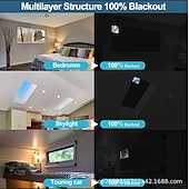 economico Curtain blackout-Tende oscuranti portatili, copertura temporanea per finestre, senza foratura, termoisolanti, bloccanti i raggi solari per camera da letto, viaggi e dormitorio.