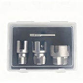 olcso fúrókészlet-3 db integrált belső &amp;külső csőmenetvágó szerszám, kettős funkciójú csőmenetvágó szerszám 1/2"-hoz &amp;3/4" &amp;1"-os PVC/műanyag csövekhez, elektromos fúróval kompatibilis csőmenetvágó készlet