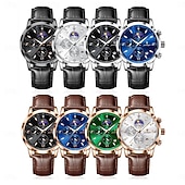 זול שעוני קוורץ-882 שעון גברים חדש, שעון כרונוגרף רב תכליתי קוורץ עם שלב ירח