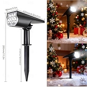 abordables Éclairages pour allées-Lot de 4 projecteurs solaires d'extérieur, étanches IP65, 7 LED, détecteur crépusculaire, projecteurs décoratifs pour jardin, terrasse, cour, pelouse, allée, éclairage paysager