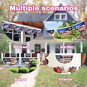 abordables 250e Anniversaire-Lot de 2 drapeaux commémoratifs du 250e anniversaire des États-Unis, 45 x 90 cm (1776-2026), guirlande de fanions, décorations patriotiques à suspendre pour l'extérieur, porte d'entrée, porche, fond